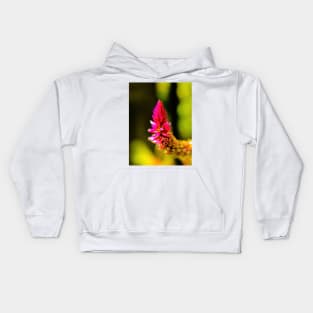 Flamingo feathers blossom in purple white Kids Hoodie